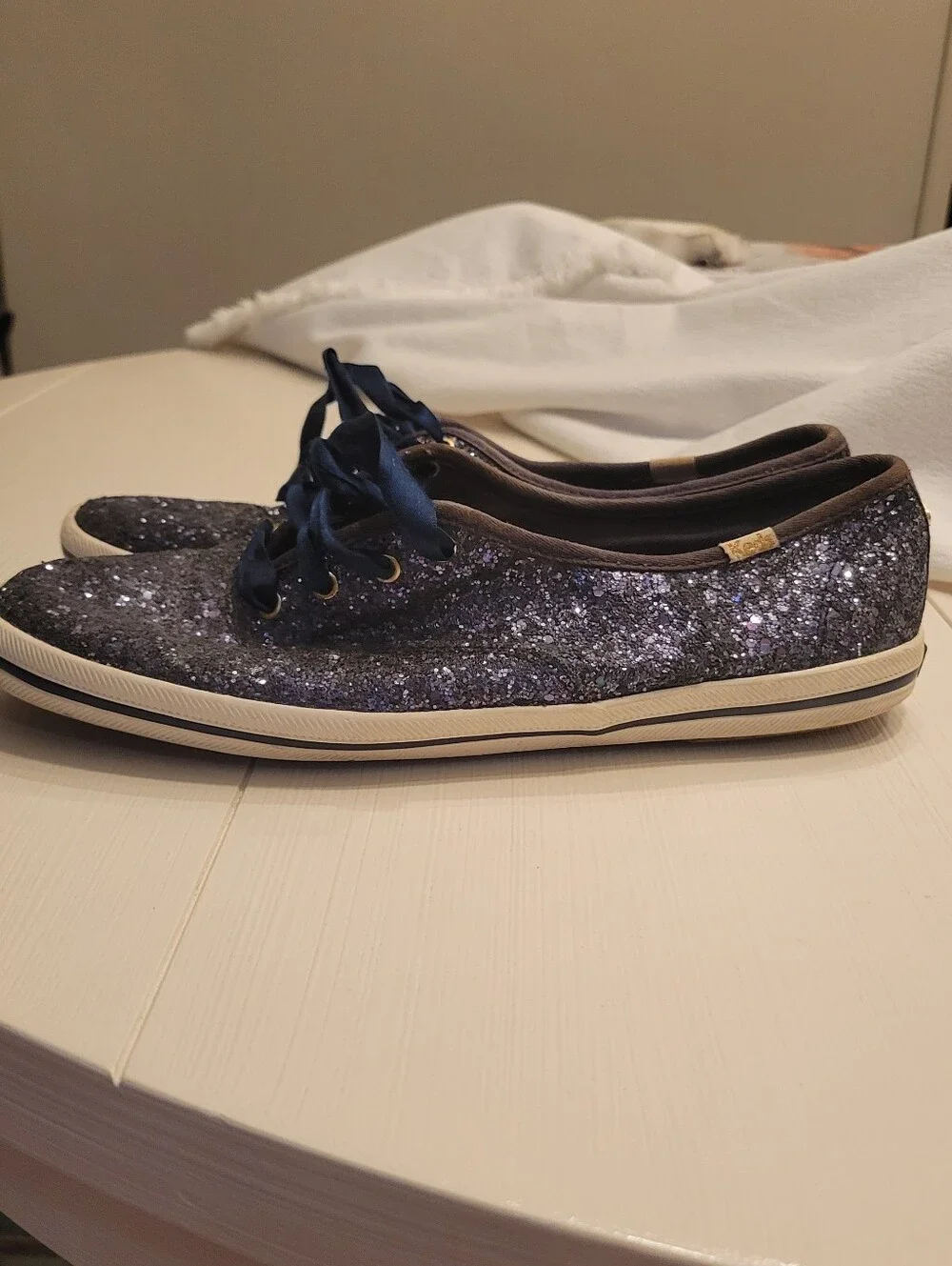 KEDS x KATE SPADE Navy Glitter Sneaker Women's Size 9.5